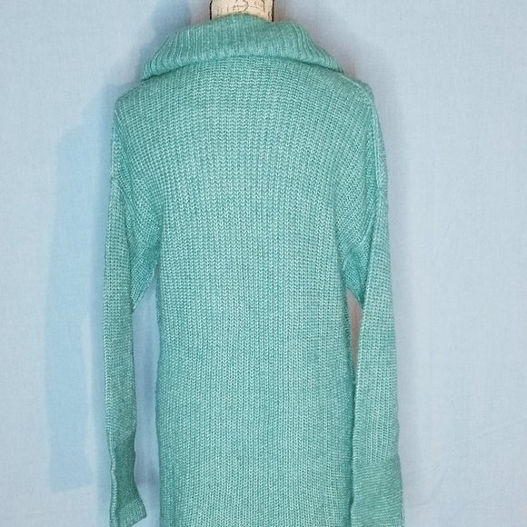 CASLON - Green Knit Cowl Neck Sweater Dress, NWT > Sz L - Picture 2 of 6